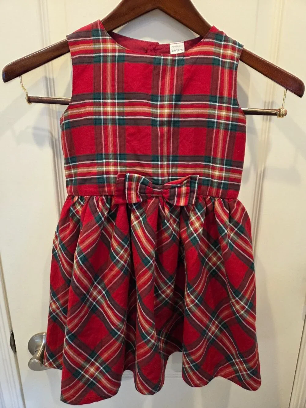 Toddler Plaid Sateen Holiday Dress 5T